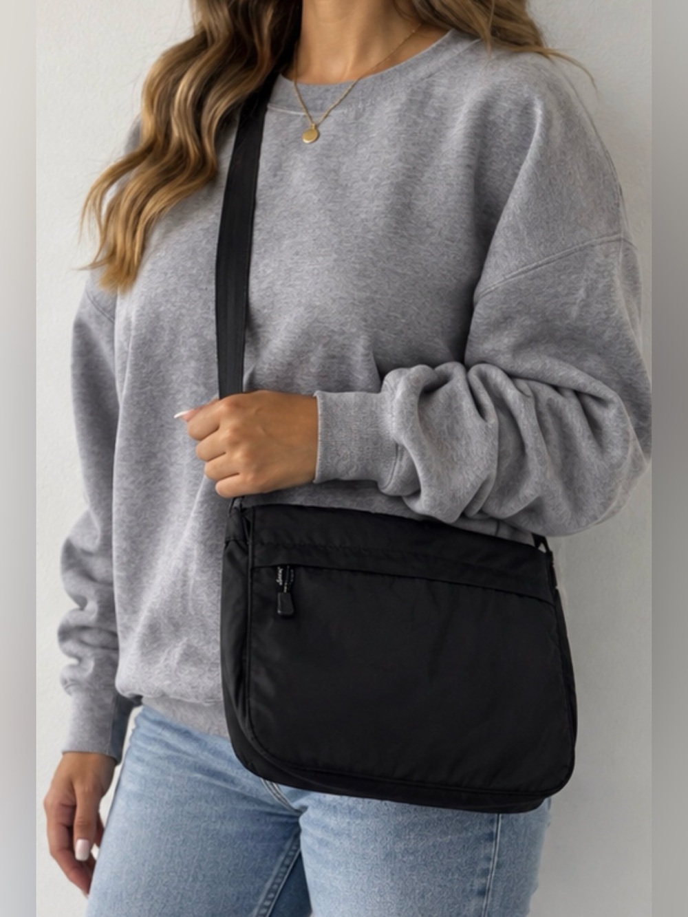 Derek Alexander Black Crossbody Messenger Bag - unisex travel must- purse